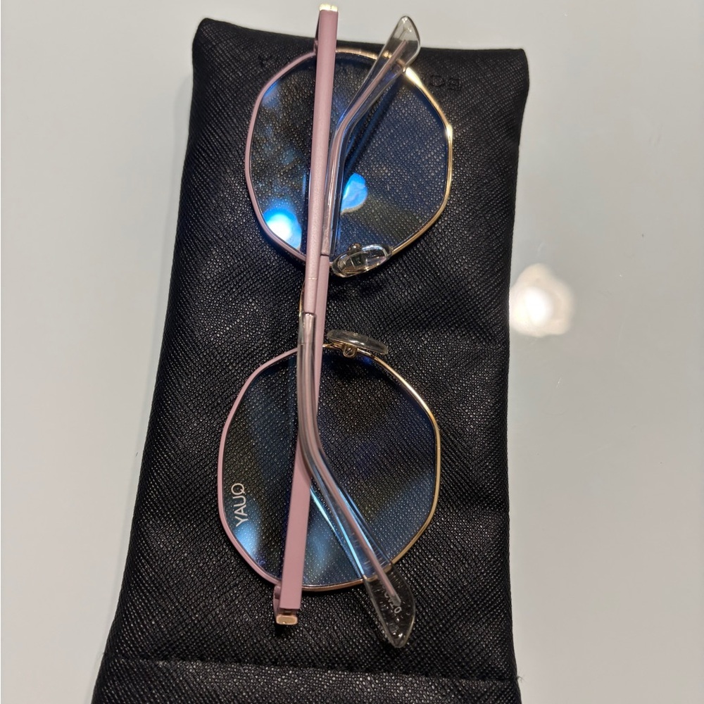 Quay Australia Pink and Gold Frame Glasses - Picture 7 of 8